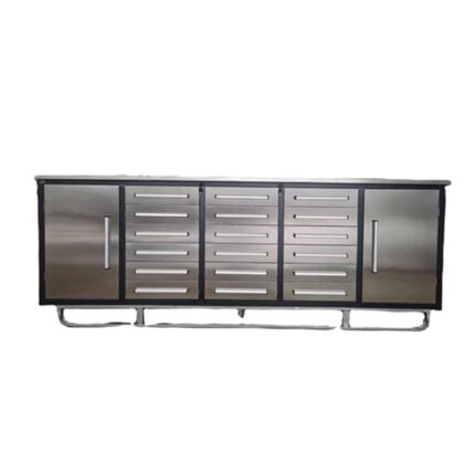 Storage Cabinet with Workbench 10ft (18 Drawers & 2 Cabinets)
